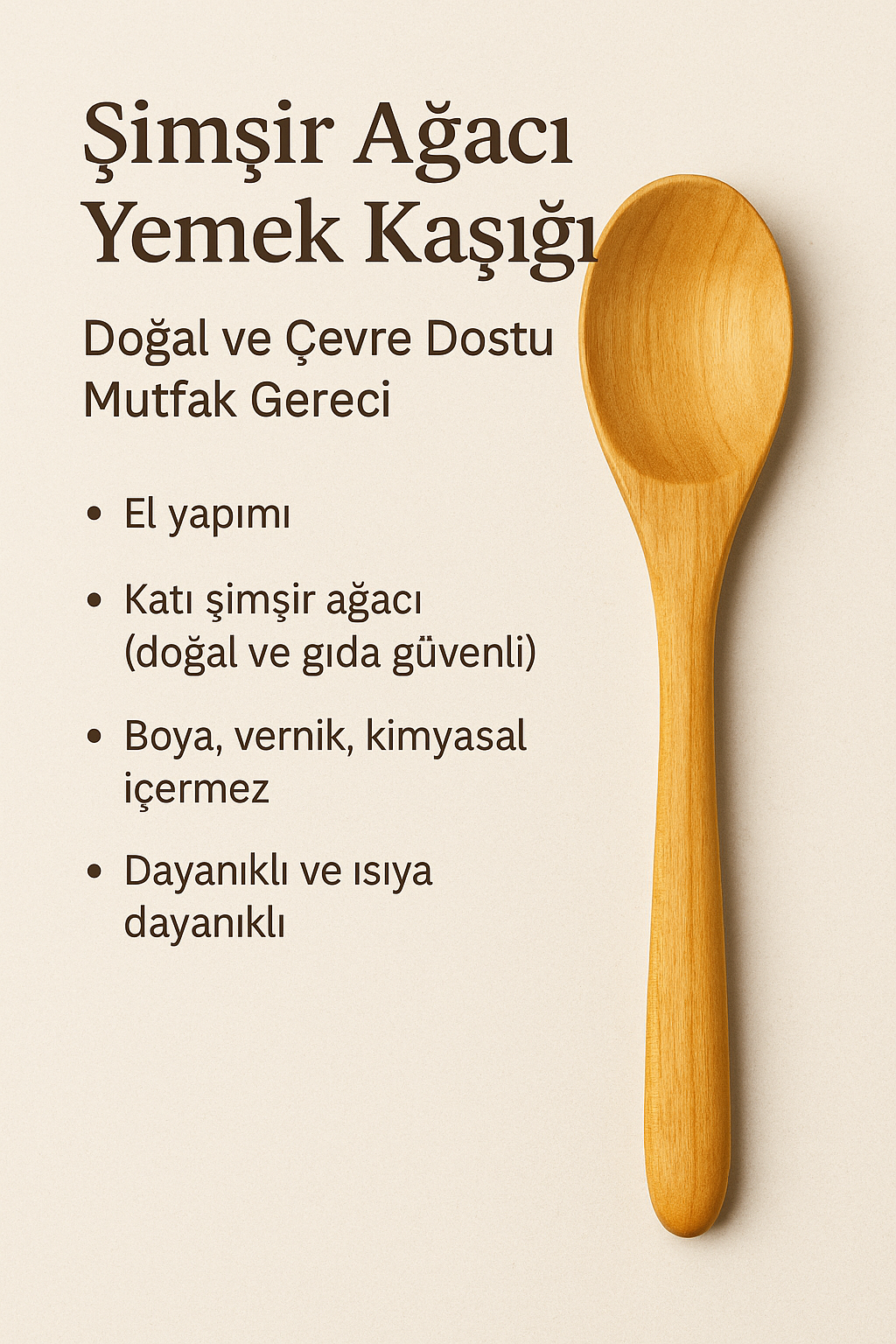 Şimşir Ağacından Tekli Kaşık